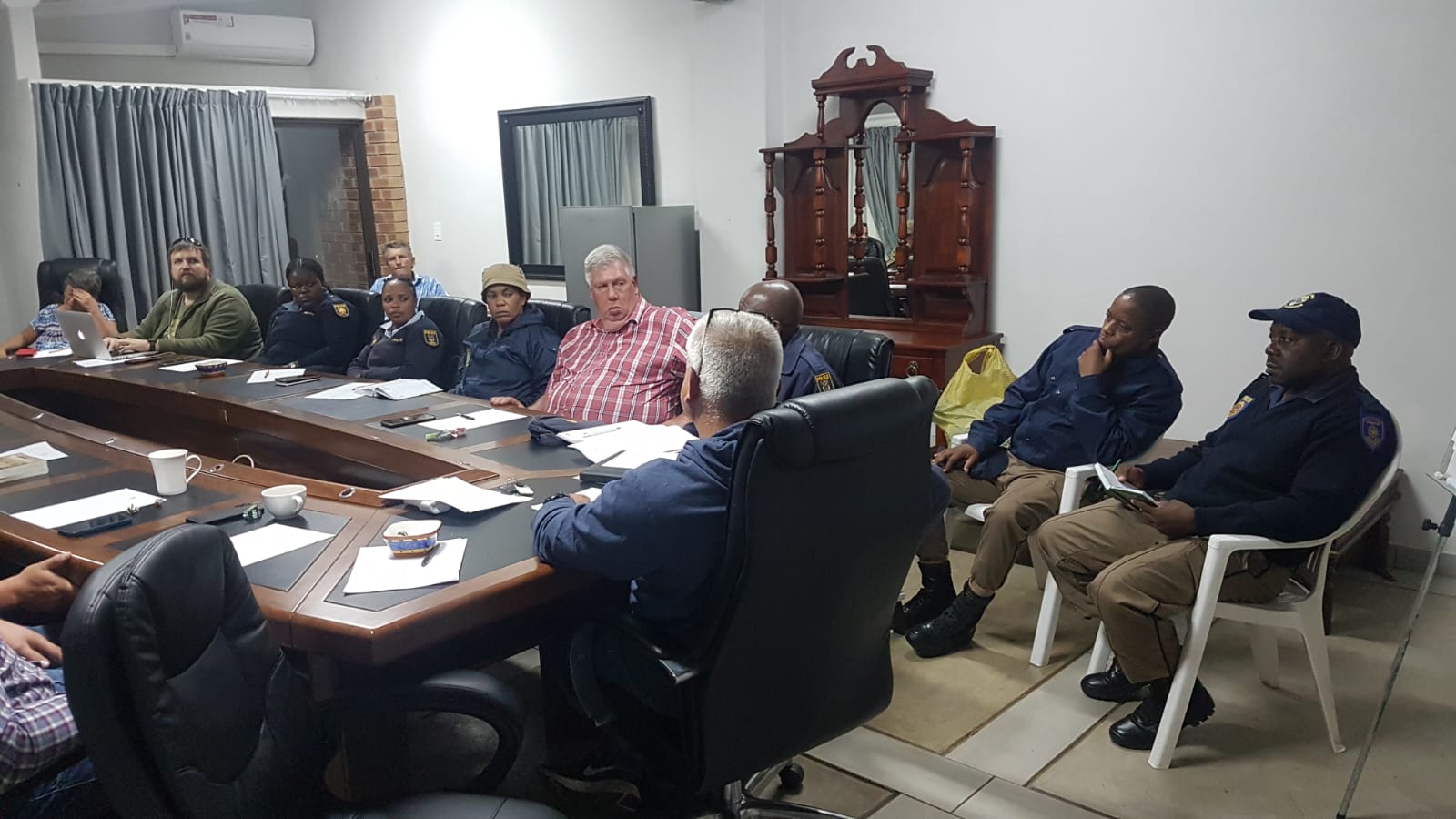 Stakeholders meeting to coordinate anti-poaching, wildlife protection and field preparedness in South Africa.